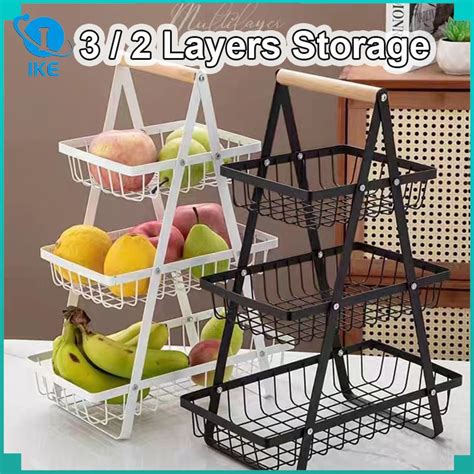 3 2 Tier Onion Rack Fruit Basket Rak Bawang Bertingkat Vegetable