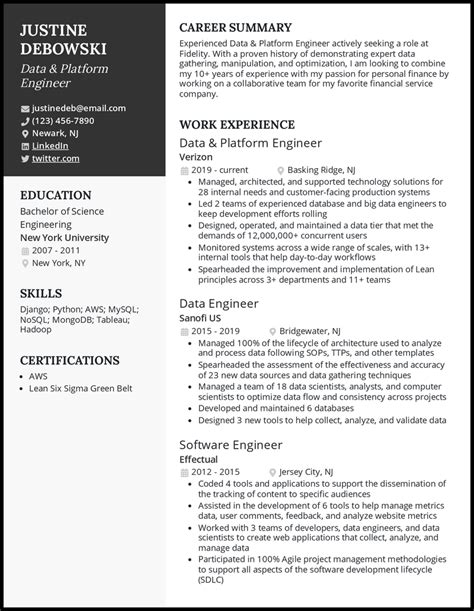 26 Data Engineer Resume Examples That Work In 2025