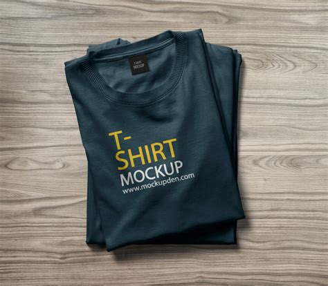 Free Folded T Shirt Mockup Vol Psd Template Mockup Den