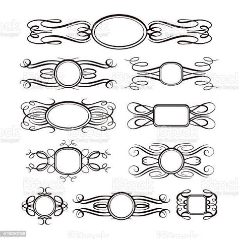 Vector Calligraphy Frames Set Stock Illustration Download Image Now Border Frame