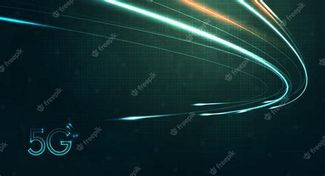 Premium Vector Green Light Streak Fiber Optic Speed Line Futuristic