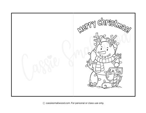 Christmas Card Printable Coloring Page - Cassie Smallwood