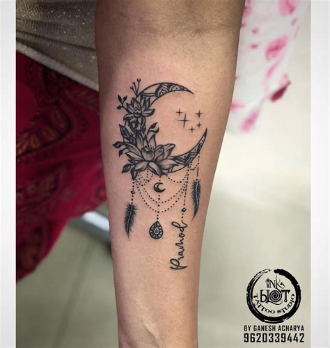 Dream Catcher With Moon Tattoo Dream Catcher Tattoo Tattoos Star