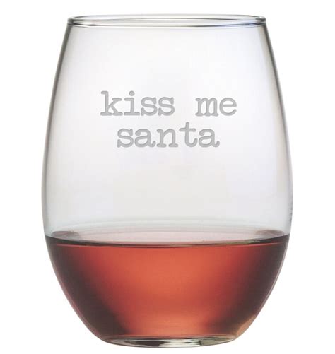 Susquehanna Glass 4 Piece Naughty Christmas 21 Oz Stemless Wine Glass