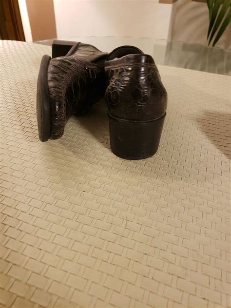 Stuart Weitzman Brown Croc Leather Loafer Sz 10aa Gem
