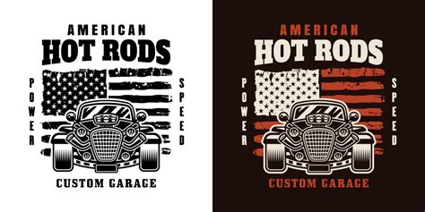 Hot Rod Emblem Label Badge Or Print Royalty Free Vector
