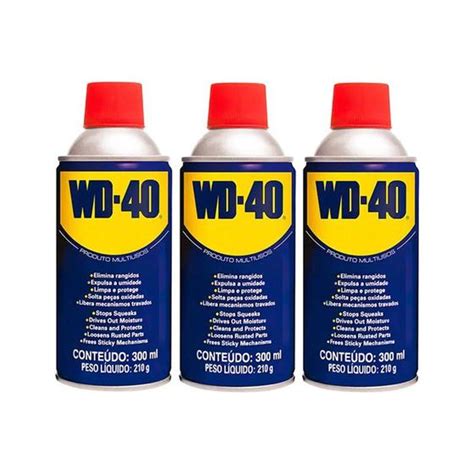 Kit 3 Óleos Lubrificante Desengripante Spray Multiuso 300ml WD 40 W