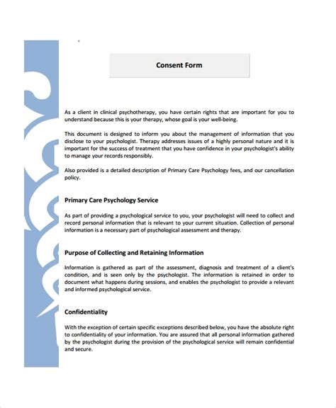 Psychology Ia Consent Form Printable Consent Form