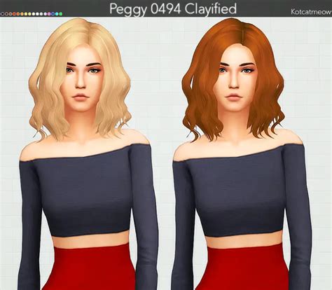 Kot Cat Peggy 0494 Hair Clayified Sims 4 Hairs