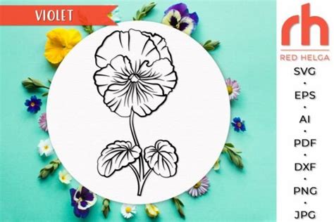 Violet Svg Aquarius Birth Flower Dxf Graphic By Redhelgaart Creative