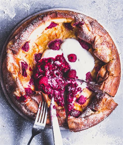 Raspberry Dutch Baby Pancake By Healthy Belly Quick Easy Recipe