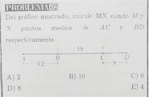 Del Gr Fico Mostrado Calcule Mn Siendo M Y N Puntos Medios De Ac Y Bd