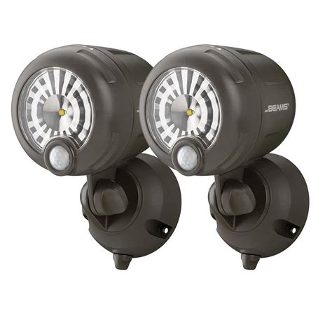 Mr Beams Outdoor 250 Lumen Battery Powered Motion Activated Integrated Led Security Light Brown