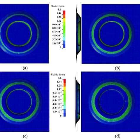 The Plastic Strain Distribution Cloud Map A The Inclined Angle Of