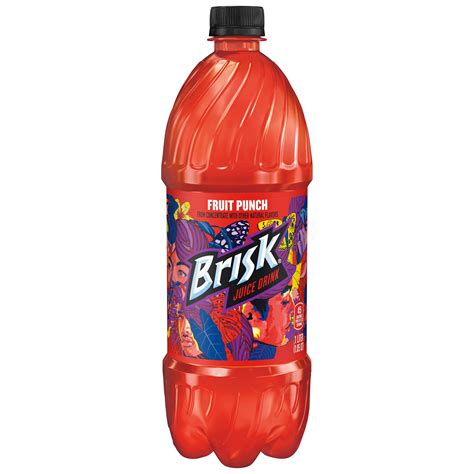 Lipton Brisk Fruit Punch Juice Liter Bottle Walmart