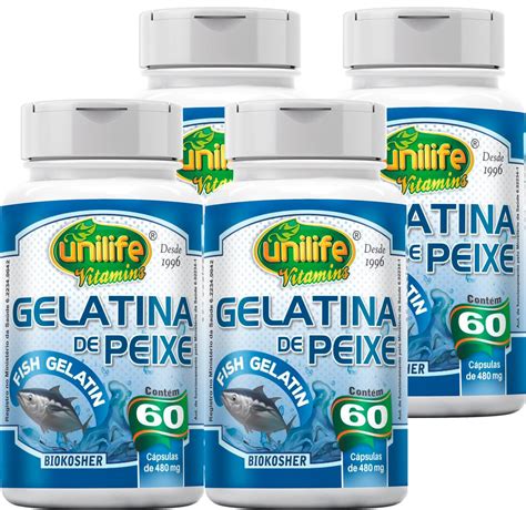 Kit C 4 Un Gelatina de Peixe 480mg 240 Cáp Unilife Multivitamínico