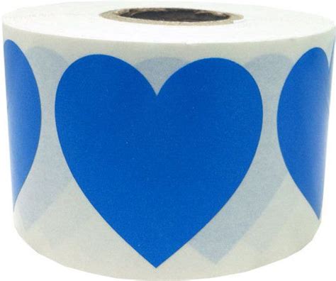 Large Blue Heart Shape Stickers 1 5 Adhesive Heart Etsy Heart