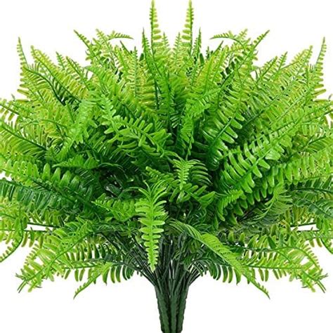 Amazon Leoyoubei 4 Bunches 14 Ferns Artificial Boston Fern Bush