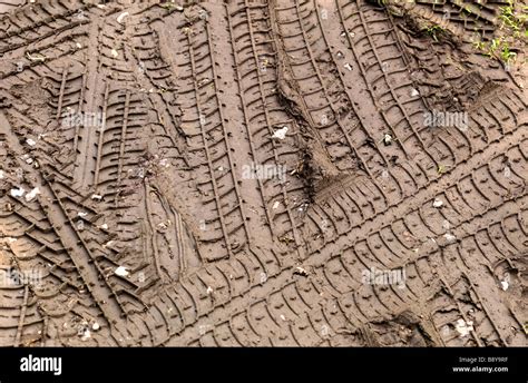 Tyre Track Marks In Mud Stock Photo 22728035 Alamy