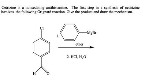 SOLVED Cetrizine Is A Nonsedating Antihistamine The First Step In A