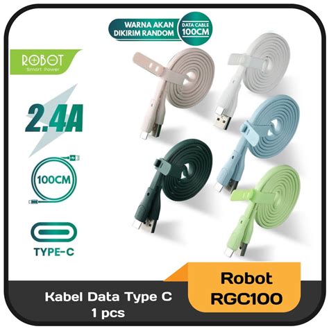 Jual Kabel Data Type C Robot RGC100 2 4A Fast Charging Per Pc Shopee