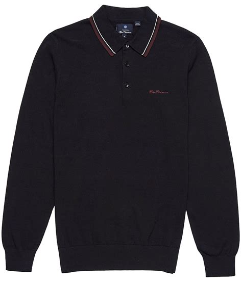 Ben Sherman Black Ls Tipped Polo Shirt Modfellas Clothing