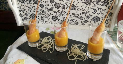 Brocheta crujiente de gambón con salsa de mango receta fácil y rápida