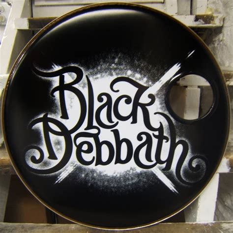 Black Debbath Custom Bass Drum Head • Vintage Logos