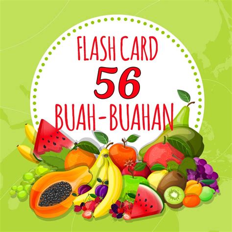 Kartu Edukasi Flash Card 56 Kartu Buah Buahan Bahasa Inggris Dan