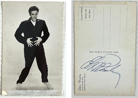 Lot Detail Elvis Presley Signed 3 5” X 5 5” Photo Postcard Real Loa