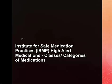 High Alert Medications Pptx