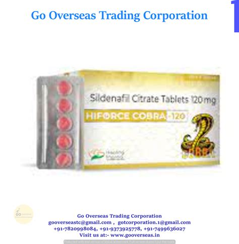 Hiforce Cobra 120mg Sildenafil Tablet At Rs 200stripe Sexual Oral