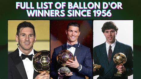 Ballon D Or Winners Since 1956 Full List