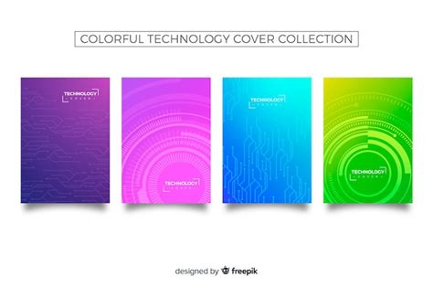 Free Vector Colorful Technology Cover Collection