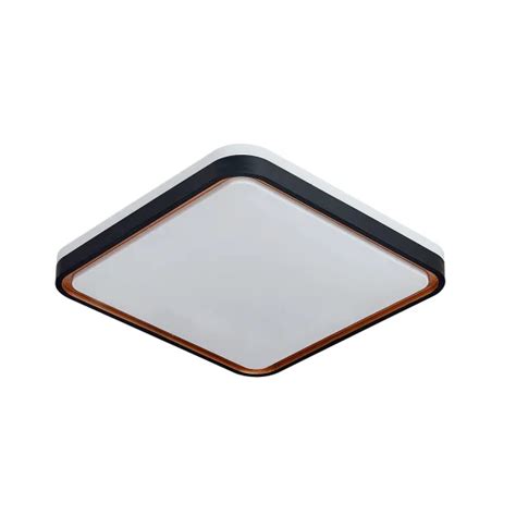 Plafón Led 58W Regulable Negro Oro Cuadrado Tellus Lúzete