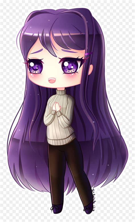 Chibi Ddlc Yuri Fanart, HD Png Download - vhv