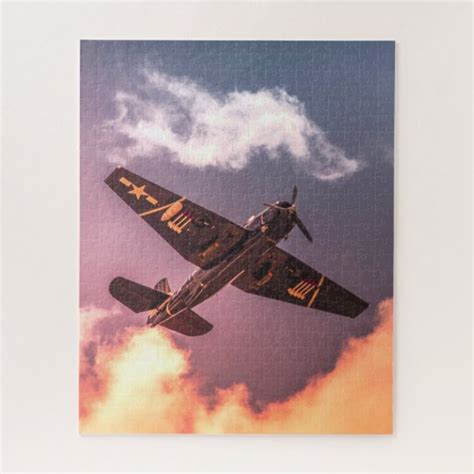 Vintage Airplane Beautiful Sky Jigsaw Puzzle