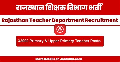 RTD Recruitment 2022 32000 Primary Upper Primary Teacher Posts