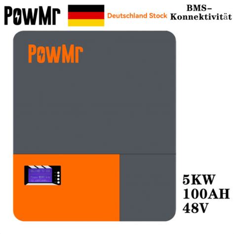 PowMr 5KW Speicher Solar PV 100AH Akku Wandmontage 48V LiFePO4 Lithium