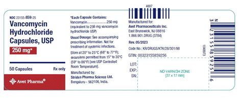 Vancomycin Capsules Package Insert