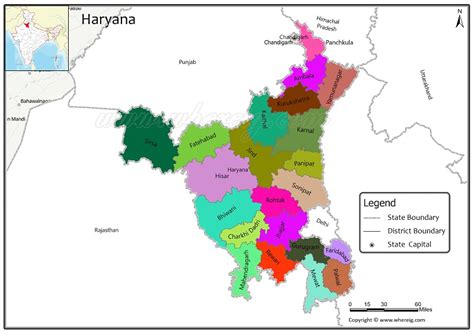 Haryana District Map Haryana Political Map