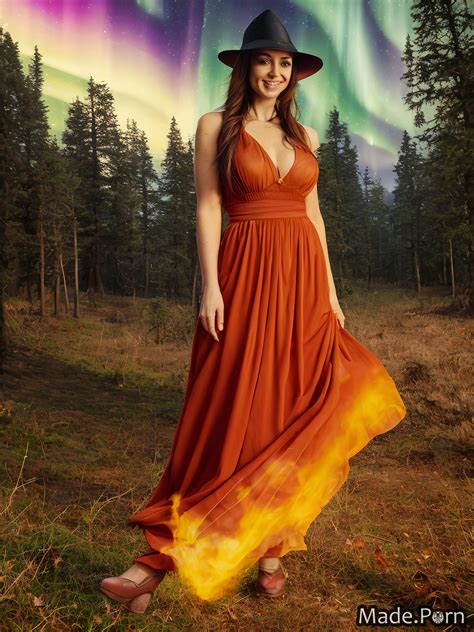 Porn Image Of Long Hair Natural Tits Fairer Skin Witch Fantasy Northern Lights Forest Created By AI