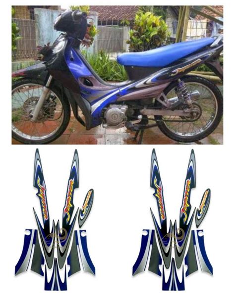 Striping Stiker Lis Les Body Motor Yamaha Jupiter 2002 Biru Hitam