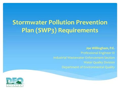 Ppt Stormwater Pollution Prevention Plan Swp3 Requirements