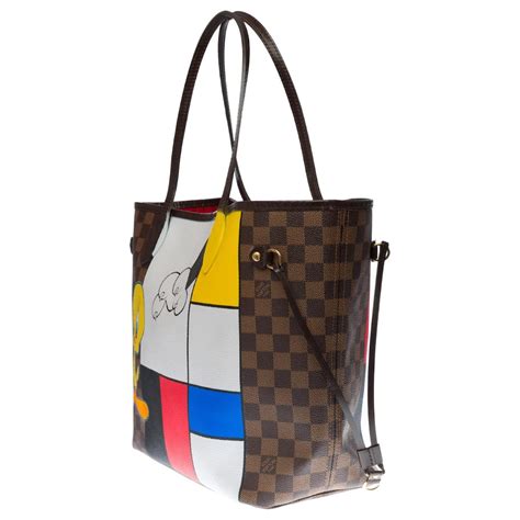 Louis Vuitton Neverfull Mm Tote Bag With Ebene Checkerboard In Brown