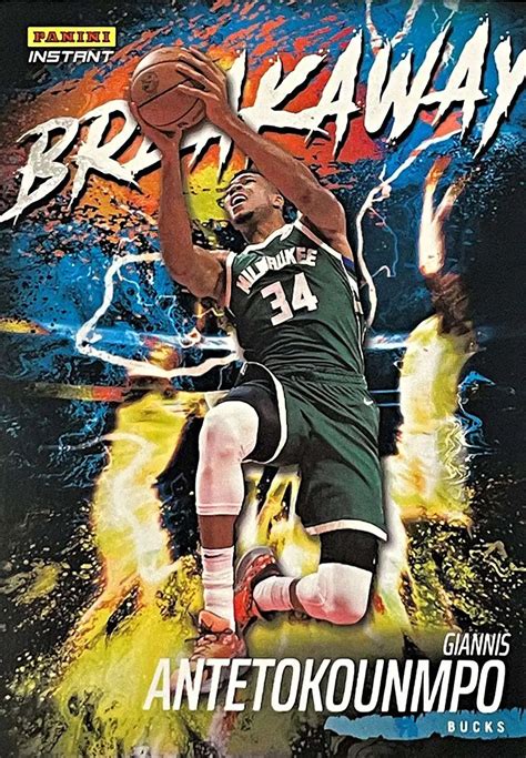 Nba Milwaukee Bucks 2022 23 Instant Breakaway Basketball Single Card Giannis Antetokounmpo 9