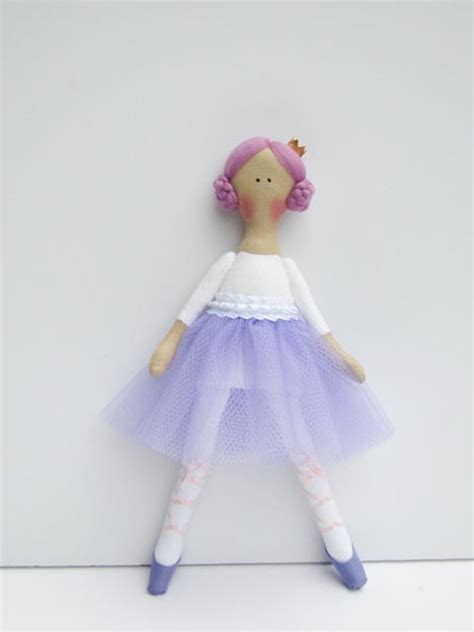 Ballerina Doll Fabric Doll Purple White Lilac Cloth Doll - Etsy