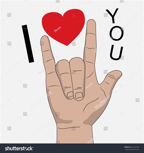 Love You Hand Signal Vector Illustration Stock Vector Royalty Free