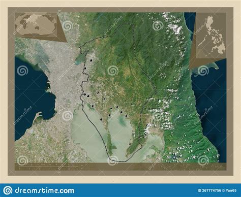 Rizal Philippines High Res Satellite Major Cities Stock Illustration