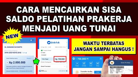 Waktu Terbatas CARA MENUKAR SISA SALDO PELATIHAN PRAKERJA MENJADI UANG